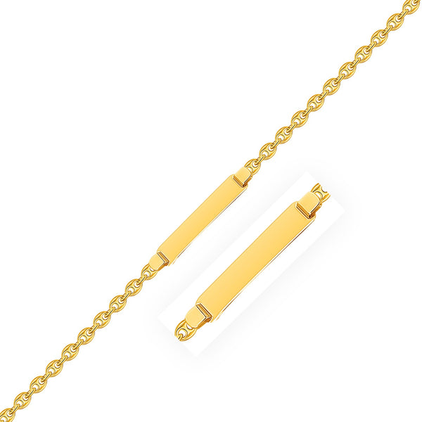 14k Yellow Gold Puffed Mariner Link Children's ID Bracelet - Premium Bracelets - Just $711.99! Shop now at Pulse Designer Fashion