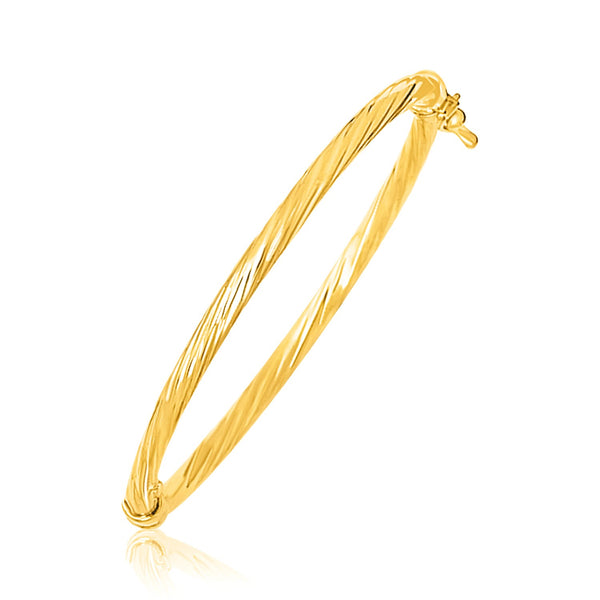 14k Yellow Gold Children's Bangle with Spiral Motif Style - Premium Bangles - Just $569.99! Shop now at Pulse Designer Fashion