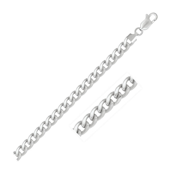 7.0mm 14K White Gold Miami Cuban Semi Solid Chain - Premium Chains - Just $5239.99! Shop now at Pulse Designer Fashion