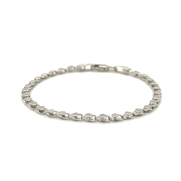 2.9mm 14k White Gold Heart Anklet - Premium Anklets - Just $693.99! Shop now at Pulse Designer Fashion