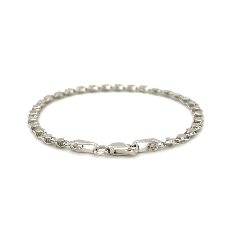 2.9mm 14k White Gold Heart Anklet - Premium Anklets - Just $693.99! Shop now at Pulse Designer Fashion