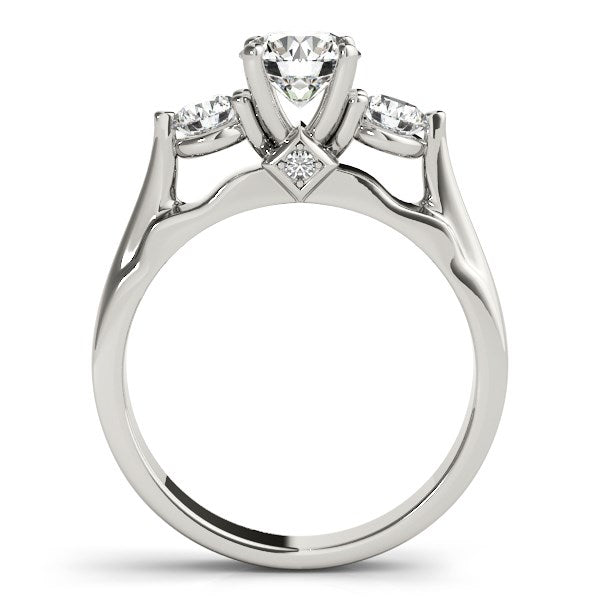 14k White Gold 3 Stone Prong Setting Diamond Engagement Ring (1 3/8 cttw) - Premium Rings - Just $7876.99! Shop now at Pulse Designer Fashion