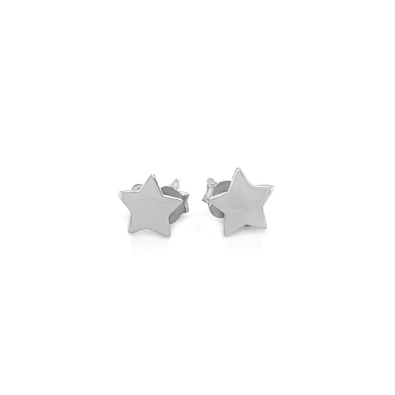 14k White Gold Post Earrings with Stars - Premium Earrings - Just $185.99! Shop now at Pulse Designer Fashion