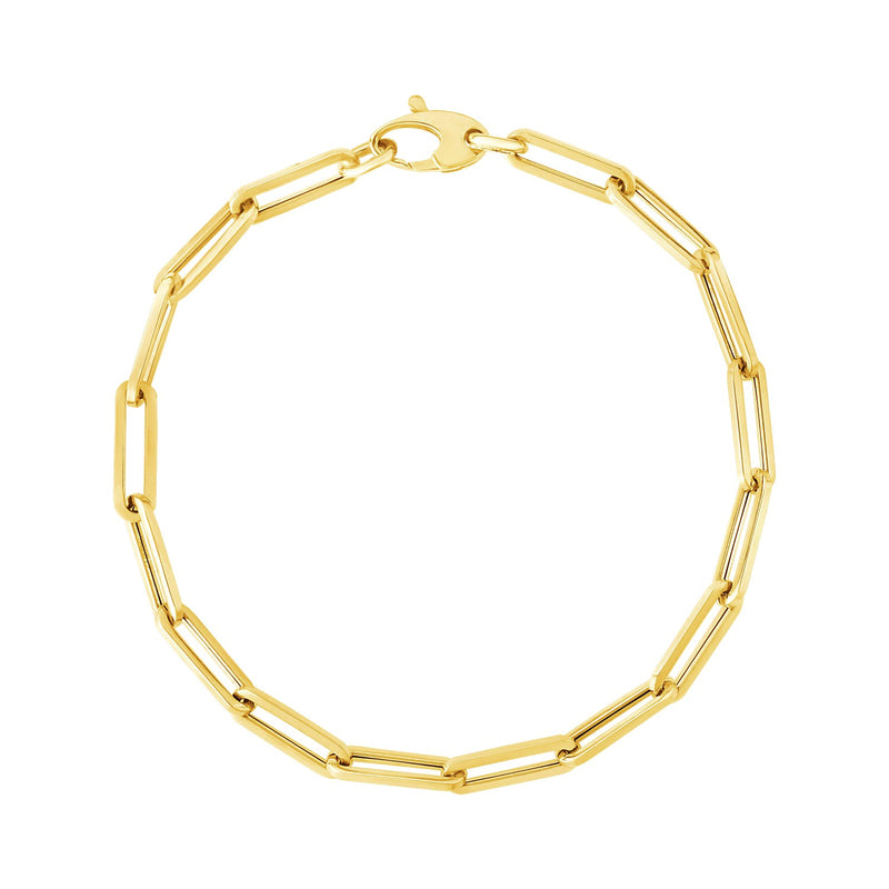 14K Yellow Gold Bold Paperclip Chain Bracelet - Premium Bracelets - Just $417.99! Shop now at Pulse Designer Fashion