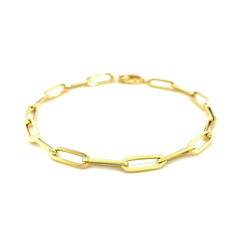 14K Yellow Gold Bold Paperclip Chain Bracelet - Premium Bracelets - Just $417.99! Shop now at Pulse Designer Fashion