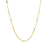 Bar Links Pendant Chain in 14k Two Tone Gold (1.4mm) - Premium Chains - Just $535.99! Shop now at Pulse Designer Fashion