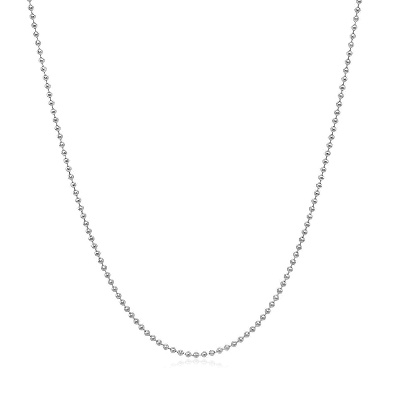 14k White Gold Bead Chain 1.0mm - Premium Chains - Just $288.99! Shop now at Pulse Designer Fashion