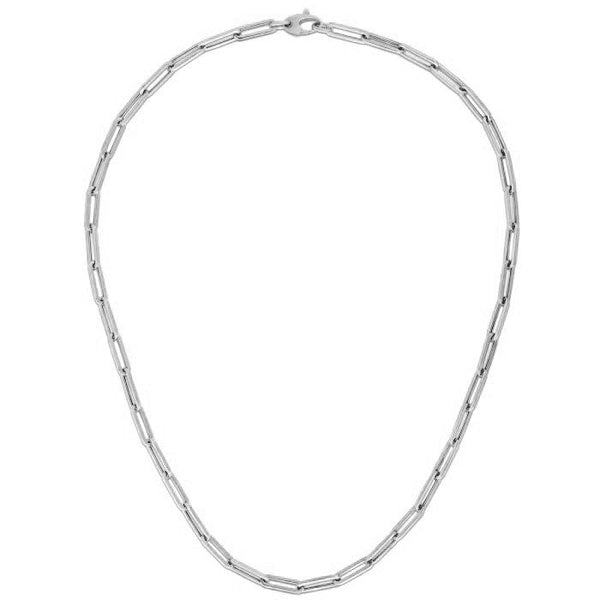 14k White Gold Bold Paperclip Chain (4.2 mm) - Premium Chains - Just $821.99! Shop now at Pulse Designer Fashion