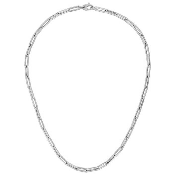 14k White Gold Bold Paperclip Chain (4.2 mm) - Premium Chains - Just $821.99! Shop now at Pulse Designer Fashion