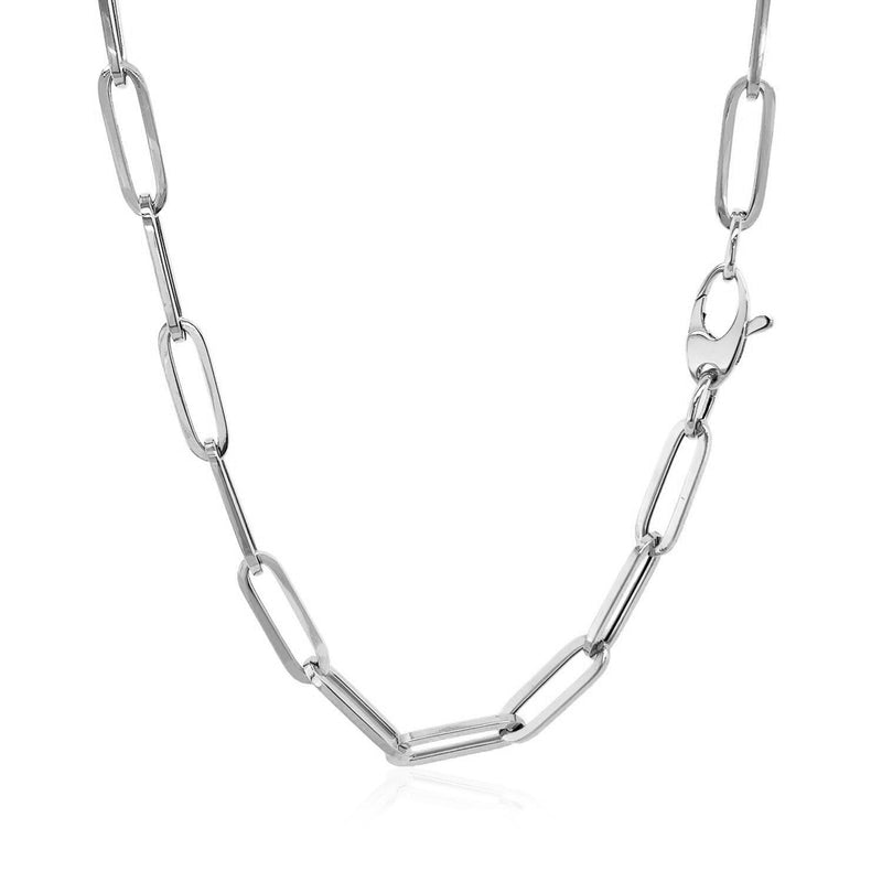 14k White Gold Bold Paperclip Chain (4.2 mm) - Premium Chains - Just $821.99! Shop now at Pulse Designer Fashion