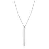 Sterling Silver 24 inch Necklace with Long Polished Bar Pendant - Premium Necklaces - Just $129.99! Shop now at Pulse Designer Fashion