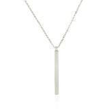 Sterling Silver 24 inch Necklace with Long Polished Bar Pendant - Premium Necklaces - Just $129.99! Shop now at Pulse Designer Fashion