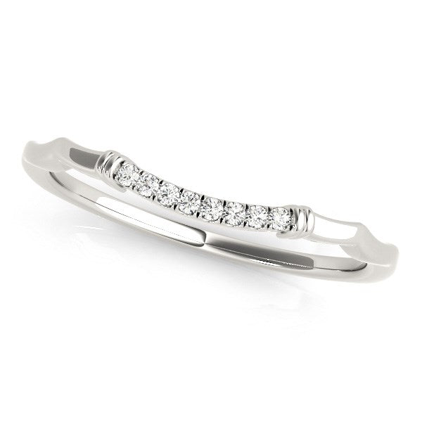 14k White Gold Wave Design Pave Set Diamond Wedding Ring (1/20 cttw) - Premium Rings - Just $673.99! Shop now at Pulse Designer Fashion