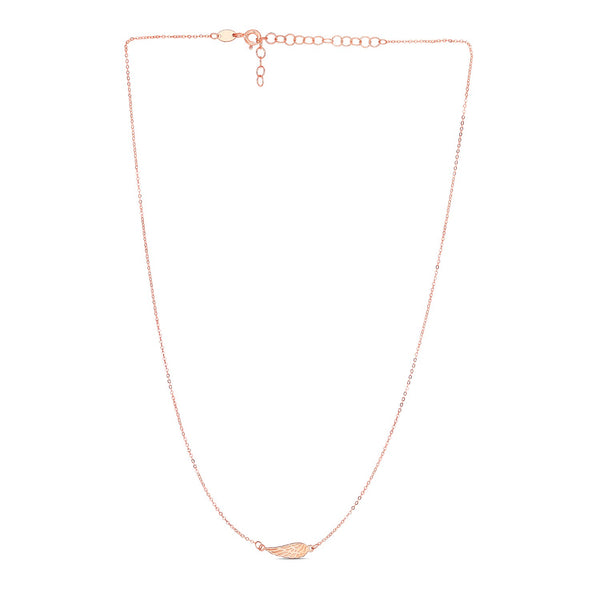 14K Rose Gold Angel Wing Necklace - Premium Necklaces - Just $323.99! Shop now at Pulse Designer Fashion