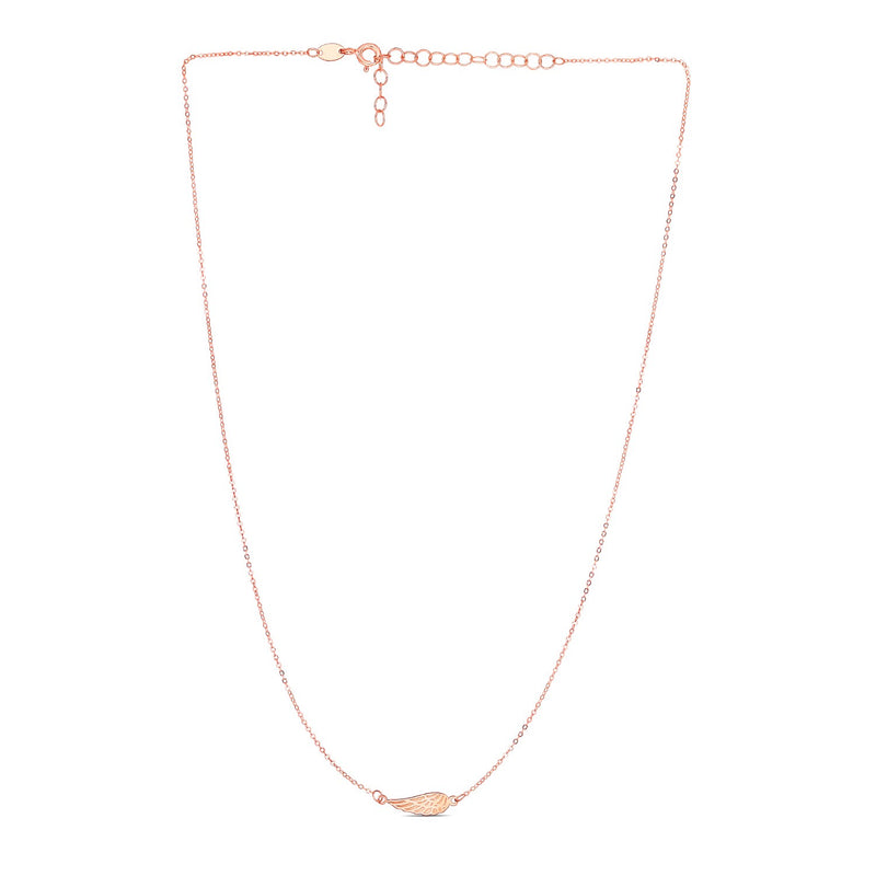 14K Rose Gold Angel Wing Necklace - Premium Necklaces - Just $323.99! Shop now at Pulse Designer Fashion