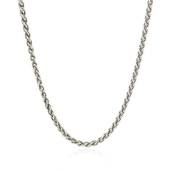 Sterling Silver Rhodium Plated Wheat Chain 2.6mm - Premium Chains - Just $59.99! Shop now at Pulse Designer Fashion