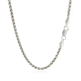 Sterling Silver Rhodium Plated Wheat Chain 2.6mm - Premium Chains - Just $59.99! Shop now at Pulse Designer Fashion