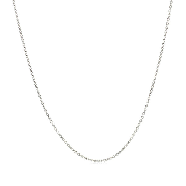 14k White Gold Oval Cable Link Chain 0.6mm - Premium Chains - Just $205.99! Shop now at Pulse Designer Fashion