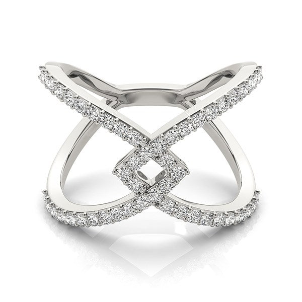 14k White Gold Fancy Entwined Design Diamond Ring (1/2 cttw) - Premium Rings - Just $2273.99! Shop now at Pulse Designer Fashion