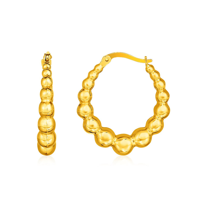 14k Yellow Gold Graduated Sphere Hoop Earrings - Premium Earrings - Just $464.99! Shop now at Pulse Designer Fashion