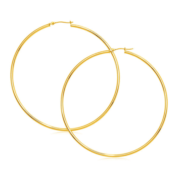 14k Yellow Gold Large Polished Hoop Earrings - Premium Earrings - Just $831.99! Shop now at Pulse Designer Fashion