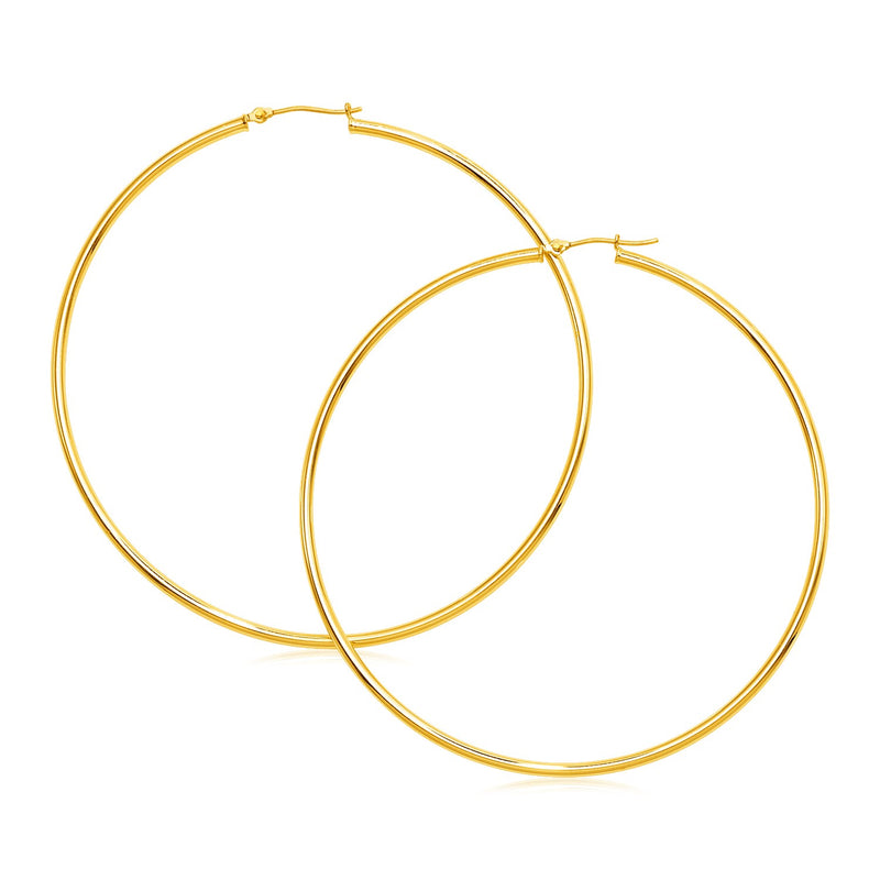 14k Yellow Gold Large Polished Hoop Earrings - Premium Earrings - Just $831.99! Shop now at Pulse Designer Fashion