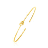 14k Yellow Gold Polished Cuff Bangle with Knot - Premium Bangles - Just $613.99! Shop now at Pulse Designer Fashion