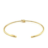 14k Yellow Gold Polished Cuff Bangle with Knot - Premium Bangles - Just $613.99! Shop now at Pulse Designer Fashion