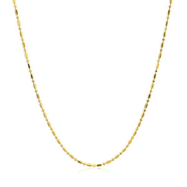 14k Yellow Gold Diamond-Cut Bead Chain 1.0mm - Premium Chains - Just $296.99! Shop now at Pulse Designer Fashion