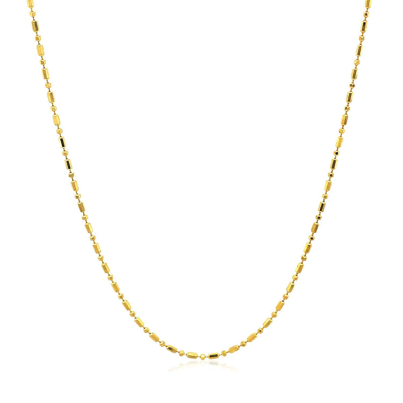 14k Yellow Gold Diamond-Cut Bead Chain 1.0mm - Premium Chains - Just $296.99! Shop now at Pulse Designer Fashion