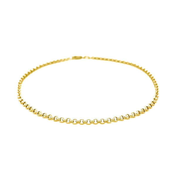 2.3mm 10k Yellow Gold Rolo Anklet - Premium Anklets - Just $193.99! Shop now at Pulse Designer Fashion