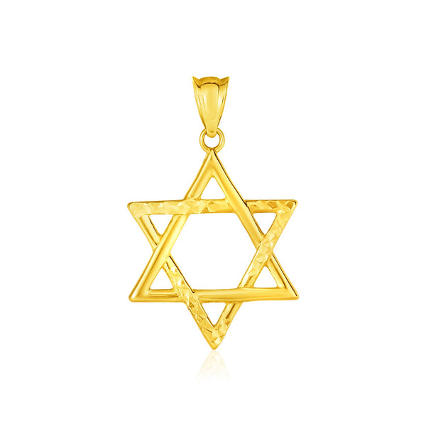 14k Yellow Gold Star of David Pendant - Premium Pendants - Just $193.99! Shop now at Pulse Designer Fashion