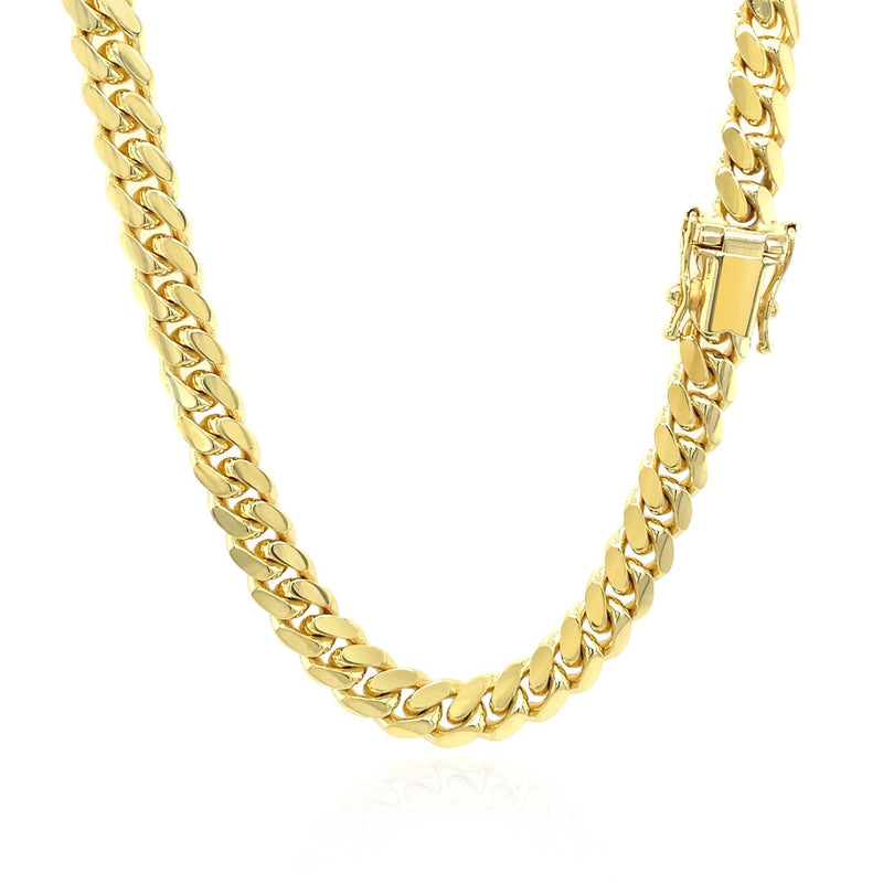 6.1mm 10k Yellow Gold Classic Miami Cuban Solid Chain - Premium Chains - Just $7042.99! Shop now at Pulse Designer Fashion