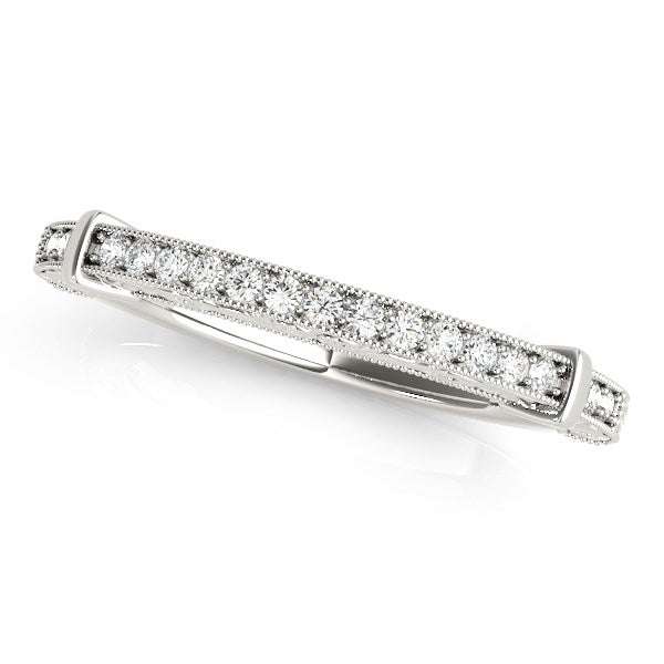 14k White Gold Bead Border Modern Wedding Band (1/8 cttw) - Premium Rings - Just $1359.99! Shop now at Pulse Designer Fashion