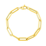 14K Yellow Gold Extra Wide Paperclip Chain Bracelet - Premium Bracelets - Just $834.99! Shop now at Pulse Designer Fashion