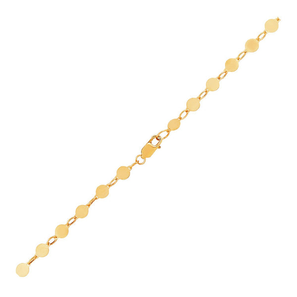 14k Yellow Gold Bracelet with Polished Circles - Premium Bracelets - Just $241.99! Shop now at Pulse Designer Fashion