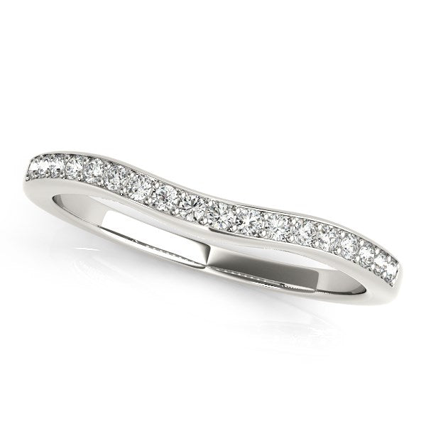 14k White Gold Channel Curved Diamond Wedding Band (1/4 cttw) - Premium Rings - Just $1130.99! Shop now at Pulse Designer Fashion