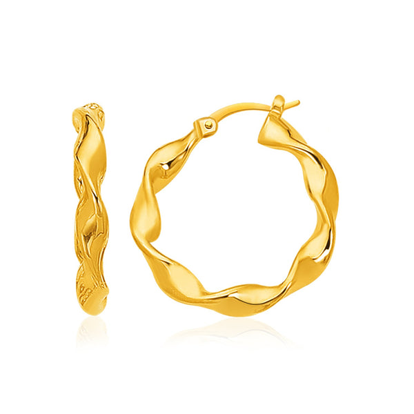 14k Yellow Gold Large Twisted Hoop Earrings - Premium Earrings - Just $467.99! Shop now at Pulse Designer Fashion