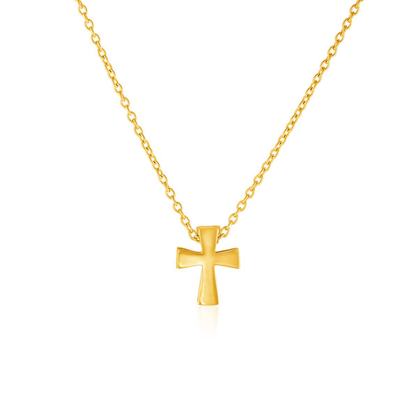 14k Yellow Gold with Cross Pendant - Premium Pendants - Just $431.99! Shop now at Pulse Designer Fashion