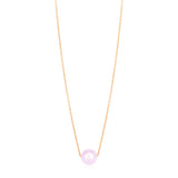 14k Rose Gold Pearl Solitaire Necklace - Premium Necklaces - Just $372.99! Shop now at Pulse Designer Fashion