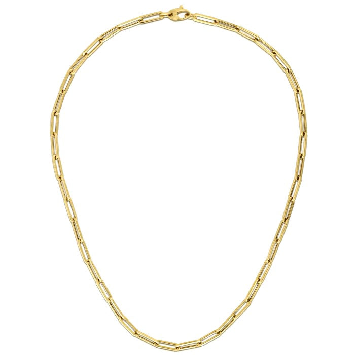 14K Yellow Gold Bold Paperclip Chain (4.2 mm) - Premium Chains - Just $832.99! Shop now at Pulse Designer Fashion