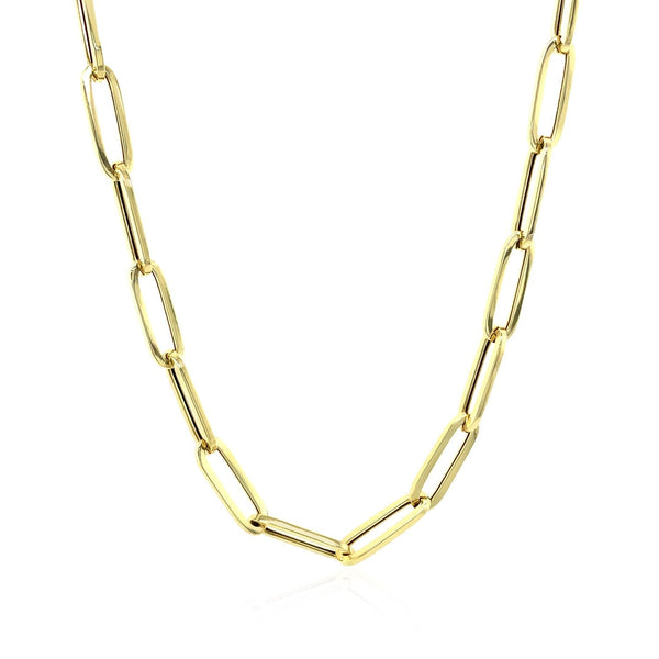 14K Yellow Gold Bold Paperclip Chain (4.2 mm) - Premium Chains - Just $832.99! Shop now at Pulse Designer Fashion