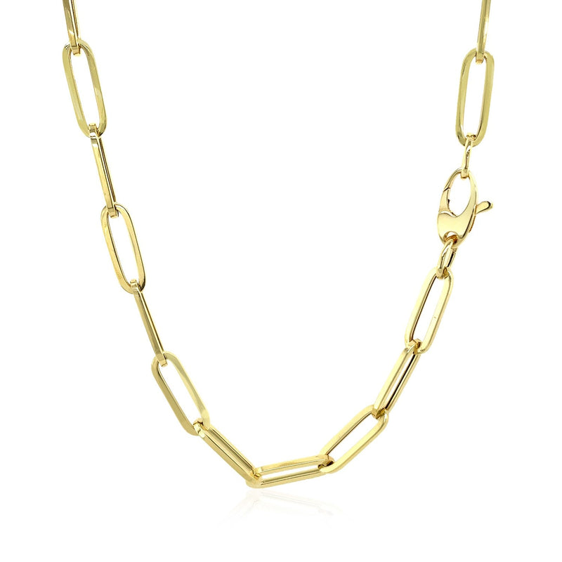 14K Yellow Gold Bold Paperclip Chain (4.2 mm) - Premium Chains - Just $832.99! Shop now at Pulse Designer Fashion