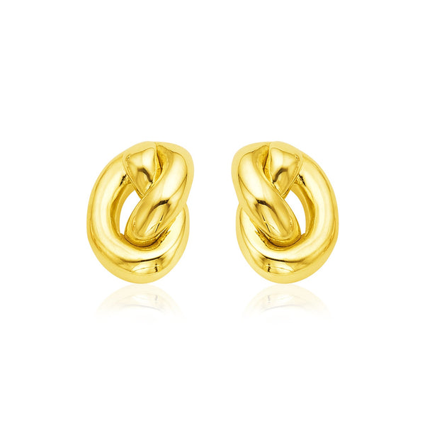 14k Yellow Gold Polished Knot Earrings - Premium Earrings - Just $498.99! Shop now at Pulse Designer Fashion