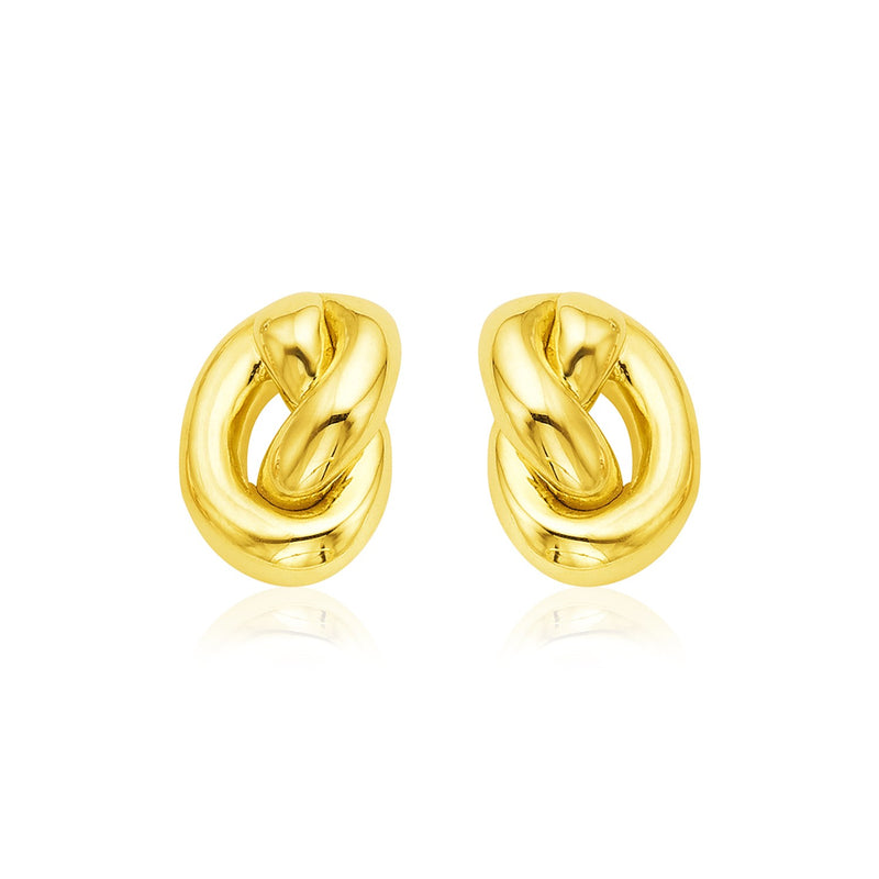 14k Yellow Gold Polished Knot Earrings - Premium Earrings - Just $498.99! Shop now at Pulse Designer Fashion