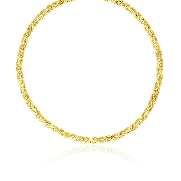 14k Yellow Gold Fancy Byzantine Chain Necklace - Premium Necklaces - Just $1882.99! Shop now at Pulse Designer Fashion