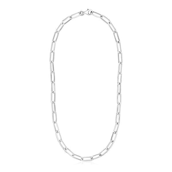 Sterling Silver Paperclip Chain Necklace - Premium Necklaces - Just $228.99! Shop now at Pulse Designer Fashion