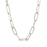 Sterling Silver Paperclip Chain Necklace - Premium Necklaces - Just $228.99! Shop now at Pulse Designer Fashion