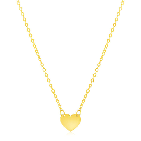 14k Yellow Gold Polished Mini Heart Necklace - Premium Necklaces - Just $179.99! Shop now at Pulse Designer Fashion