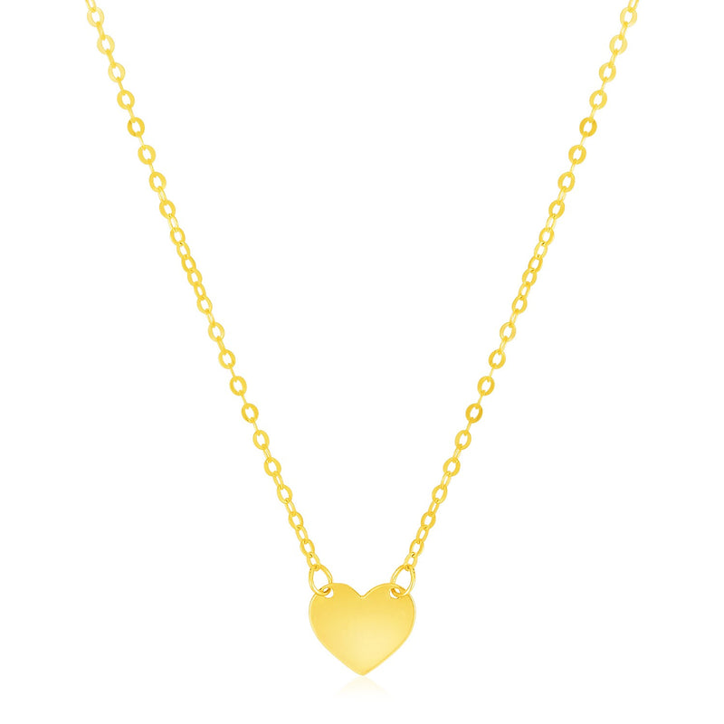 14k Yellow Gold Polished Mini Heart Necklace - Premium Necklaces - Just $179.99! Shop now at Pulse Designer Fashion